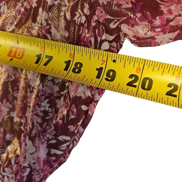 Crystal Doll - Floral Dress, Long Sleeves, Tiered Skirt  Size XL color Wine - Picture 10 of 11